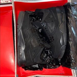 Jordan Air 4 Retro Black and Gray Sneakers